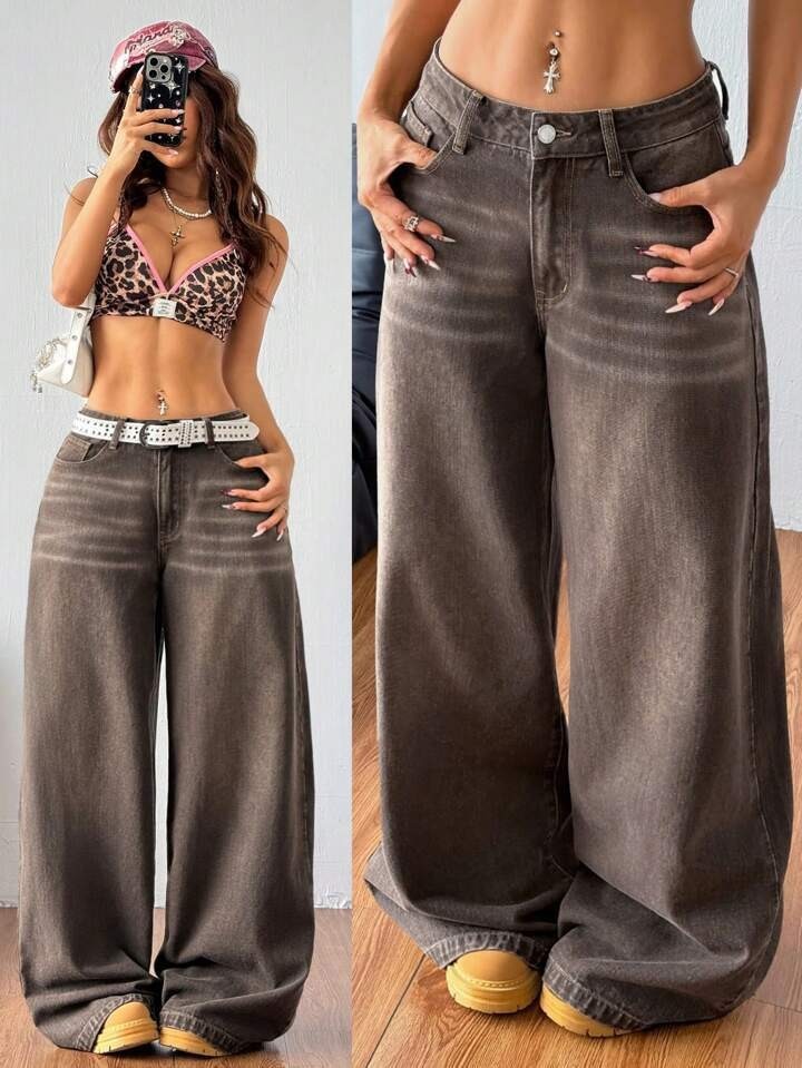 Straight leg trousers