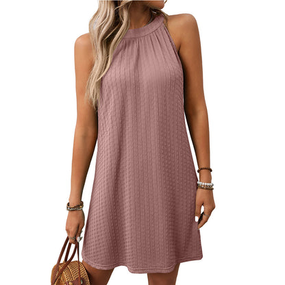 Round Neck Halter Loose Sleeveless Dress Women