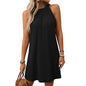 Round Neck Halter Loose Sleeveless Dress Women