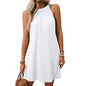 Round Neck Halter Loose Sleeveless Dress Women