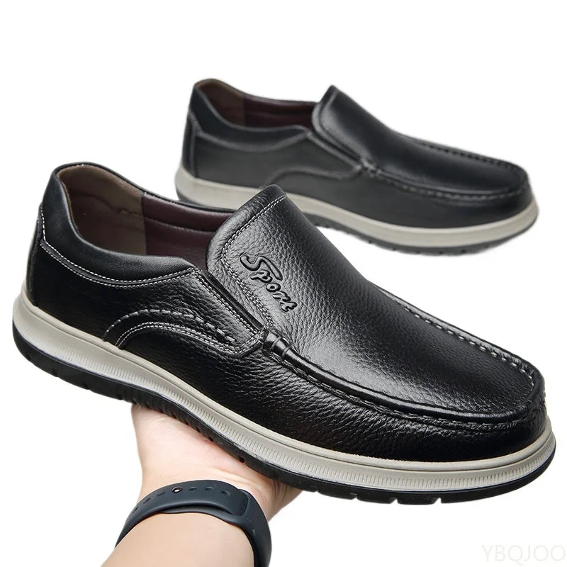 Men's High Quality Genuine Leather Loafers Handmade Men Shoes Moccasins Walking Men Flats Casual Male Work Shoes Homme Zapatos