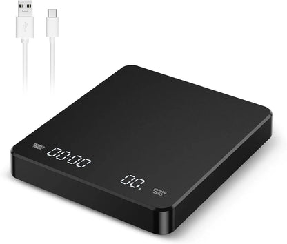 Household electronic kitchen scale, high-precision digital coffee scale with timer, small platform scale for baking food, portab