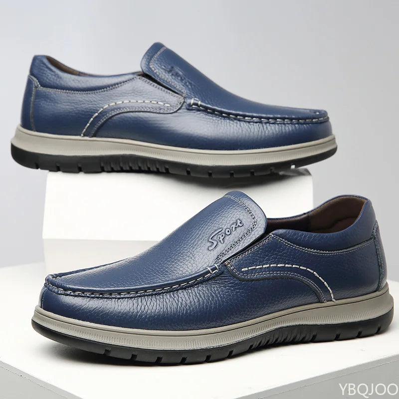 Men's High Quality Genuine Leather Loafers Handmade Men Shoes Moccasins Walking Men Flats Casual Male Work Shoes Homme Zapatos