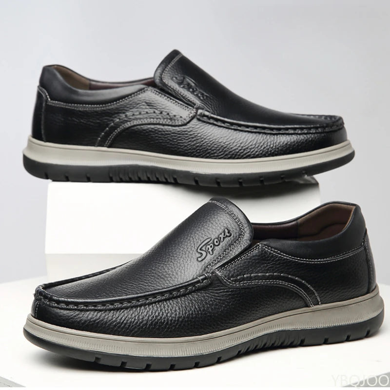 Men's High Quality Genuine Leather Loafers Handmade Men Shoes Moccasins Walking Men Flats Casual Male Work Shoes Homme Zapatos