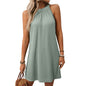 Round Neck Halter Loose Sleeveless Dress Women